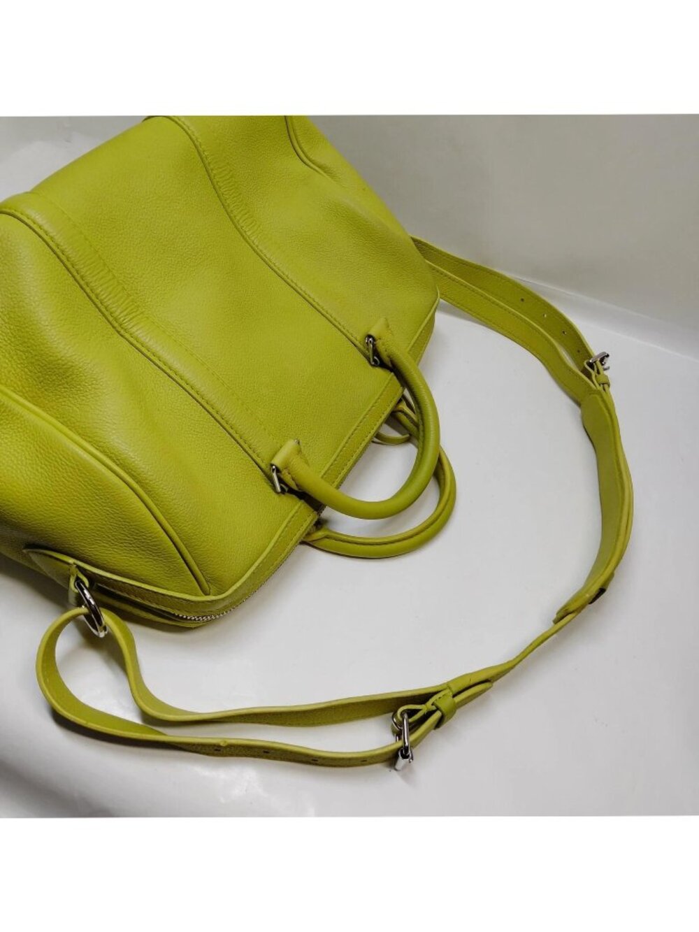 Authentic Louis Vuitton Sofia Coppola SC Bag PM Yellow Leather Satchel Crossbody - Picture 6 of 16